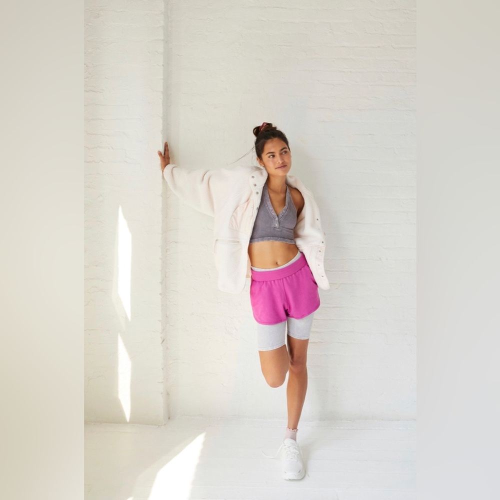 FREE PEOPLE Pink Hi Rise Shorts - Picture 8 of 8